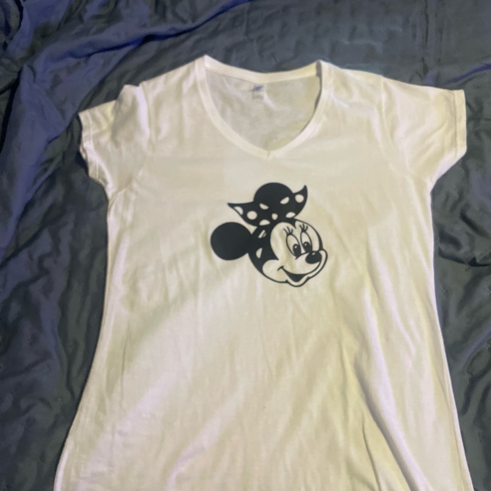 Disney Women's White Tee with Minnie Mouse Graphic